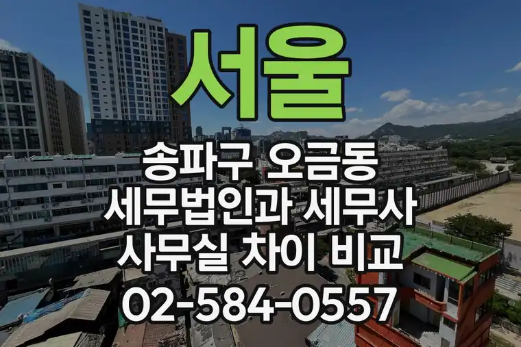 서울 송파구 오금동 세무법인과 세무사 사무실 차이 비교