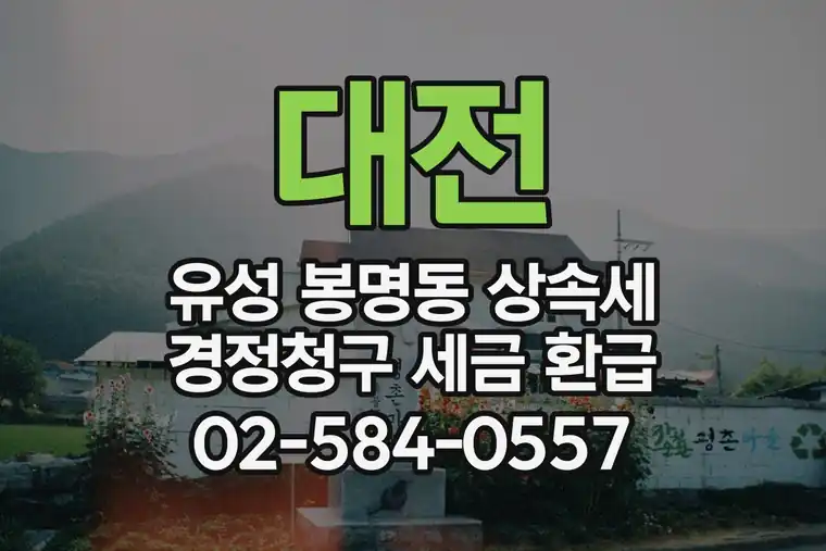 대전 유성 봉명동 상속세 경정청구 세금 환급