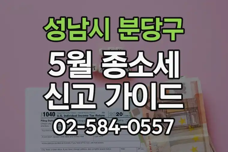 경기 성남시 분당구 정자1동 5월 종합소득세 신고 가이드