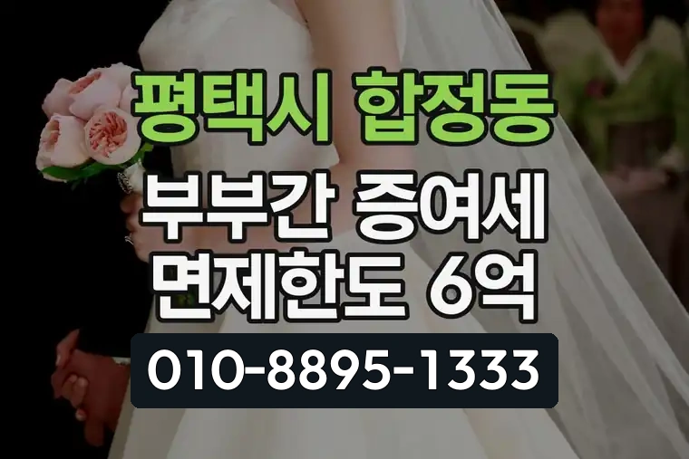 경기 평택시 합정동 부부간 증여세 면제한도 6억