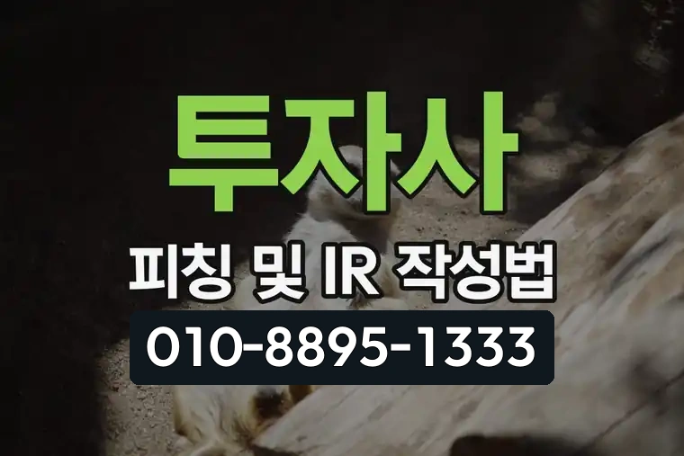 투자사 피칭 및 IR 작성법