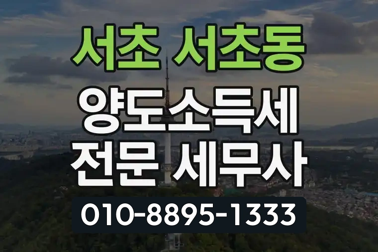 서울 서초 서초동 양도소득세 전문 세무사