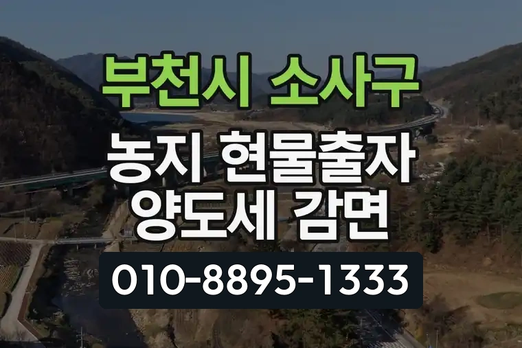 경기 부천시 소사구 범박동 농지 현물출자 양도세 감면