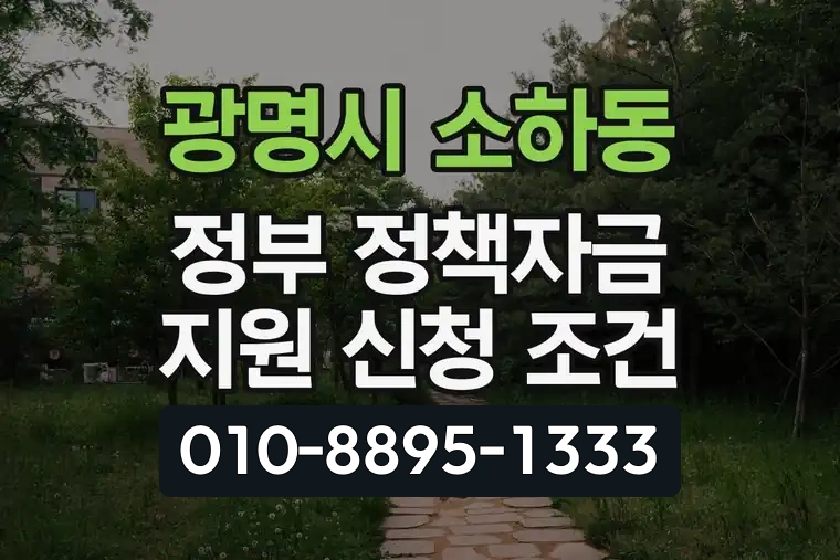 경기 광명시 소하동 정부 정책자금 지원 신청 조건