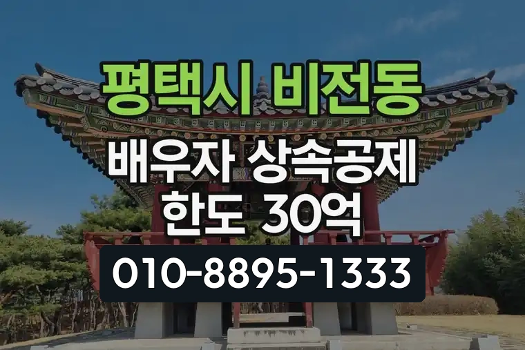 경기 평택시 비전동 배우자 상속공제 한도 30억
