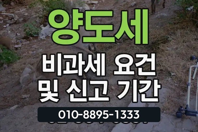 양도세 비과세 요건 및 신고 기간