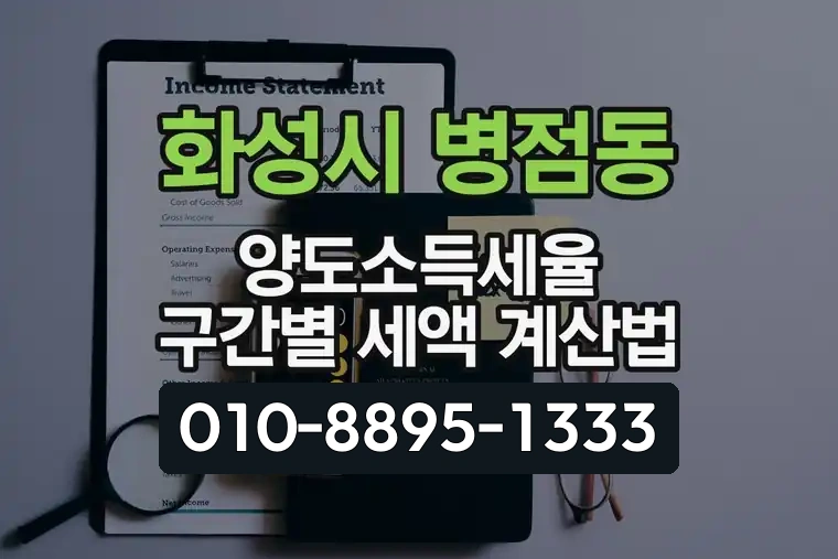 경기 화성시 병점동 양도소득세율 구간별 세액 계산법