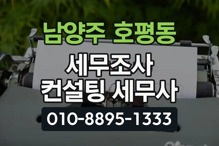 경기 남양주 호평동 세무조사 컨설팅 세무사