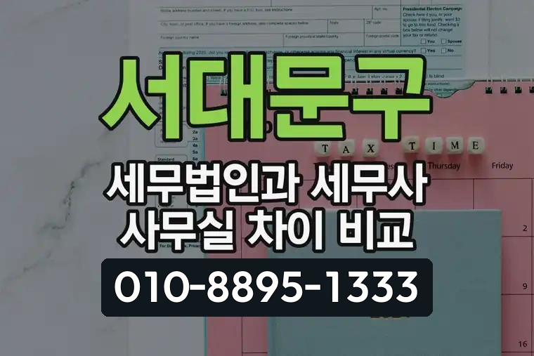 서대문구 세무법인과 세무사 사무실 차이 비교