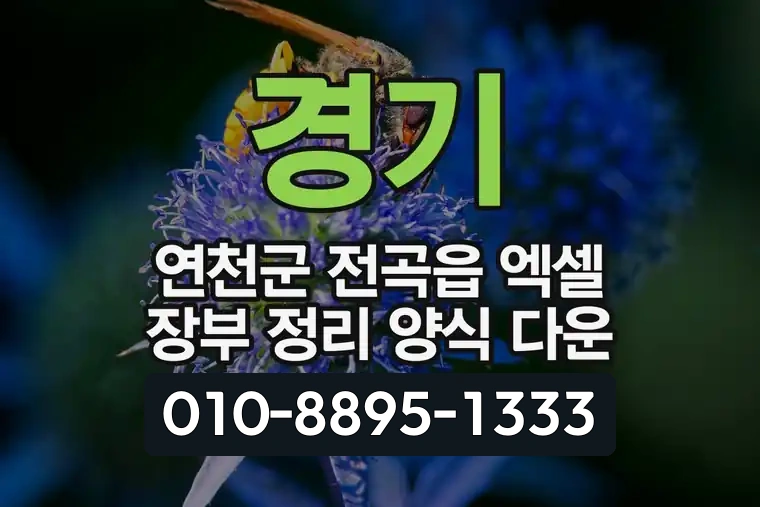 경기 연천군 전곡읍 엑셀 장부 정리 양식 다운
