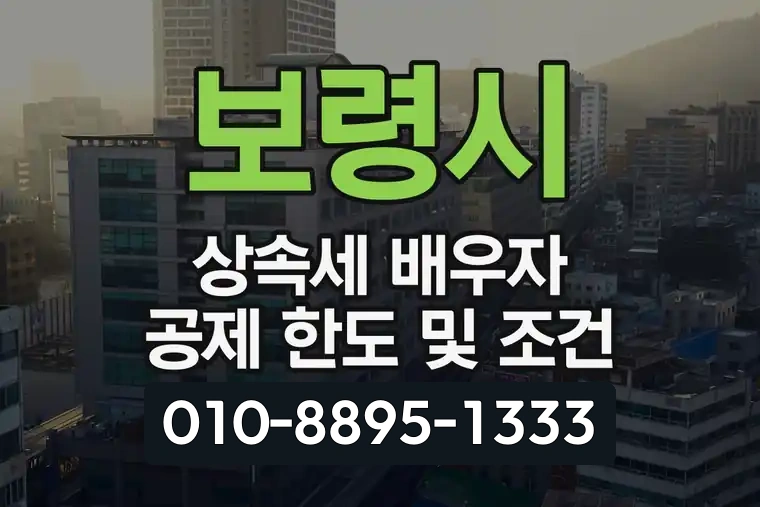 보령시 상속세 배우자 공제 한도 및 조건