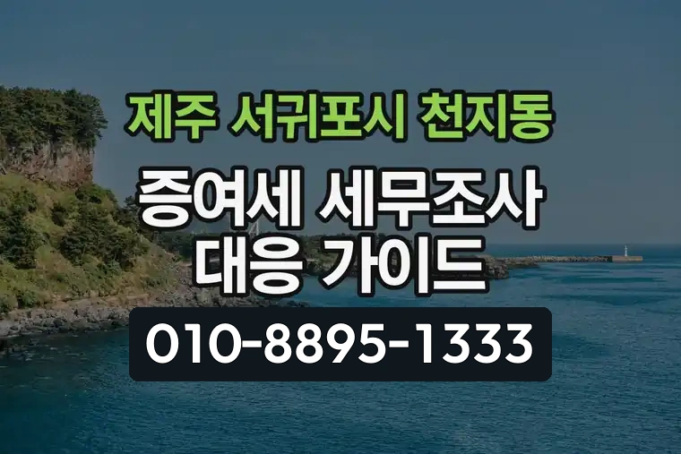 제주 서귀포시 천지동 증여세 세무조사 대응 가이드