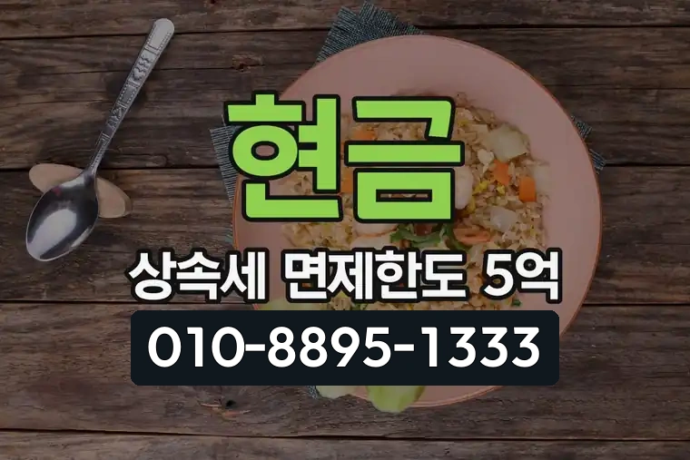 현금 상속세 면제한도 5억