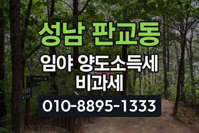 경기 성남 판교동 임야 양도소득세 비과세