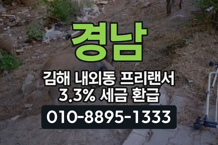 경남 김해 내외동 프리랜서 3.3% 세금 환급