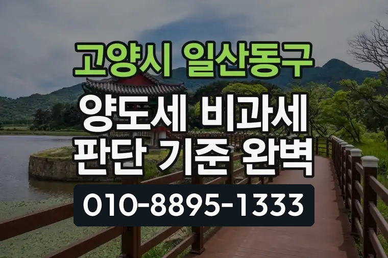 경기 고양시 일산동구 풍동 양도세 비과세 판단 기준 완벽