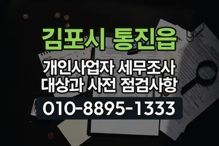 경기 김포시 통진읍 개인사업자 세무조사 대상과 사전 점검사항