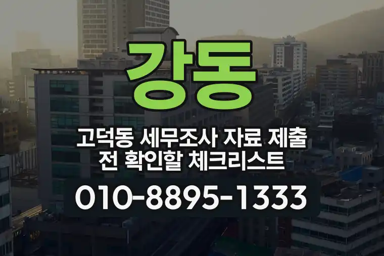 서울 강동 고덕동 세무조사 자료 제출 전 확인할 체크리스트