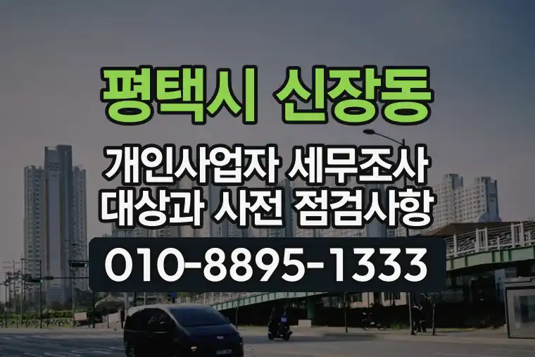 경기 평택시 신장동 개인사업자 세무조사 대상과 사전 점검사항