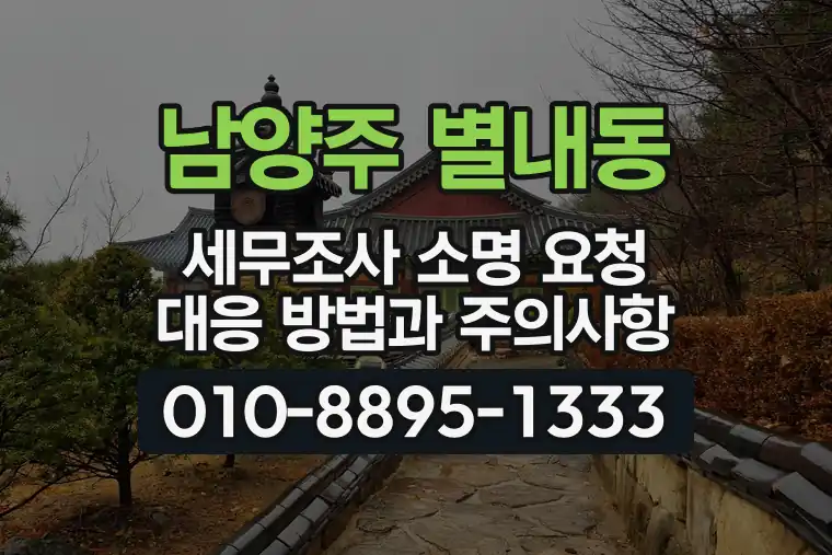 경기 남양주 별내동 세무조사 소명 요청 대응 방법과 주의사항