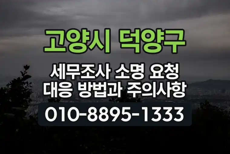 경기 고양시 덕양구 관산동 세무조사 소명 요청 대응 방법과 주의사항