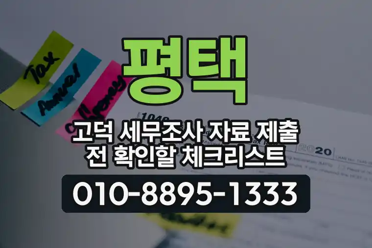 경기 평택 고덕 세무조사 자료 제출 전 확인할 체크리스트