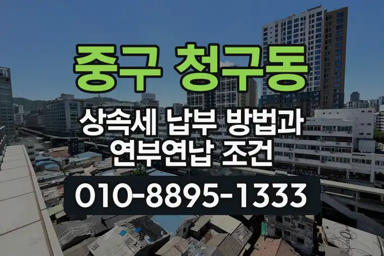 서울 중구 청구동 상속세 납부 방법과 연부연납 조건