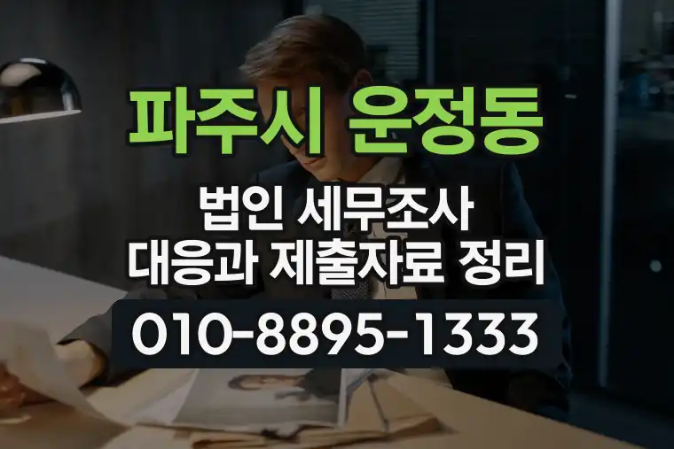 경기 파주시 운정동 법인 세무조사 대응과 제출자료 정리