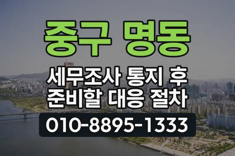 서울 중구 명동 세무조사 통지 후 준비할 대응 절차
