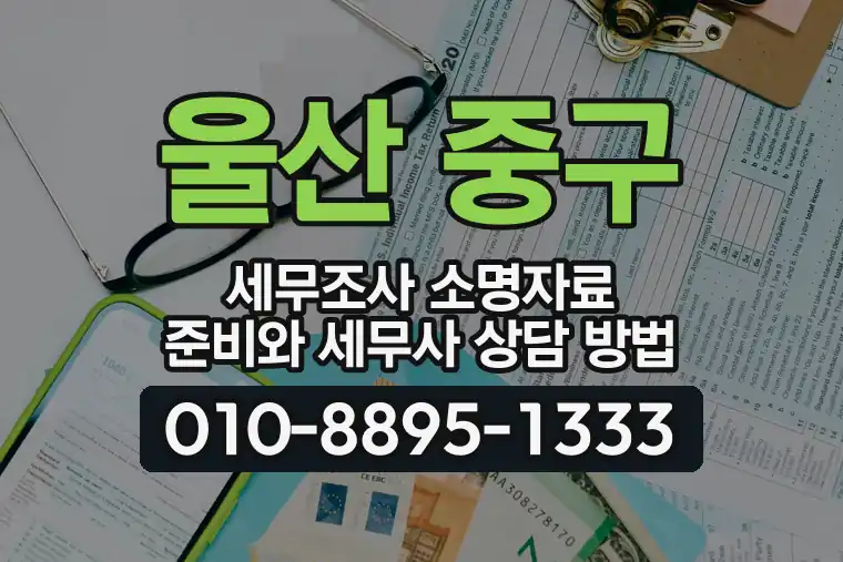 울산 중구 우정동 세무조사 소명자료 준비와 세무사 상담 방법