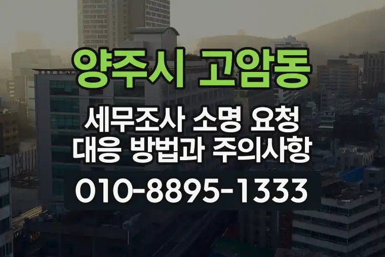 경기 양주시 고암동 세무조사 소명 요청 대응 방법과 주의사항