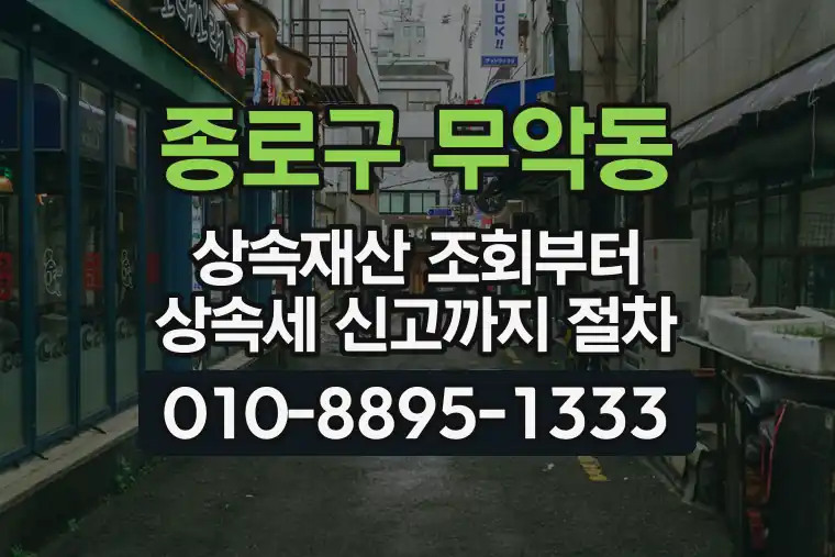 서울 종로구 무악동 상속재산 조회부터 상속세 신고까지 절차