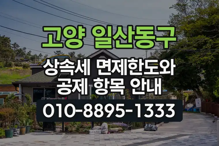 경기 고양 일산동구 상속세 면제한도와 공제 항목 안내