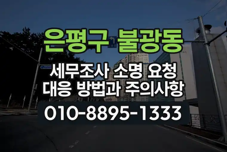 서울 은평구 불광동 세무조사 소명 요청 대응 방법과 주의사항