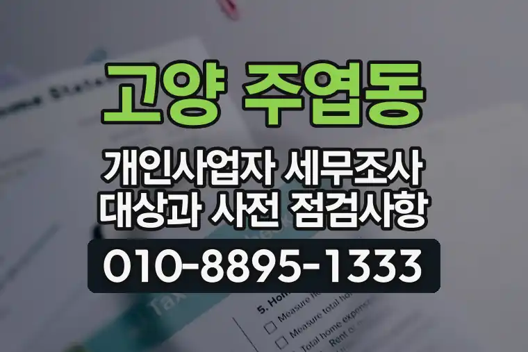 경기 고양 주엽동 개인사업자 세무조사 대상과 사전 점검사항