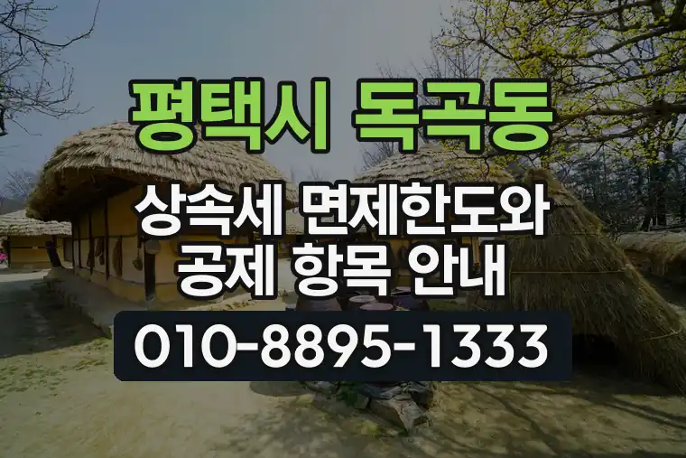 경기 평택시 독곡동 상속세 면제한도와 공제 항목 안내
