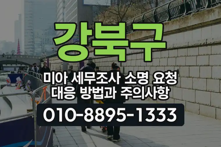 서울 강북구 미아 세무조사 소명 요청 대응 방법과 주의사항