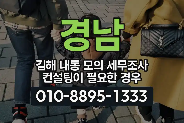 경남 김해 내동 모의 세무조사 컨설팅이 필요한 경우