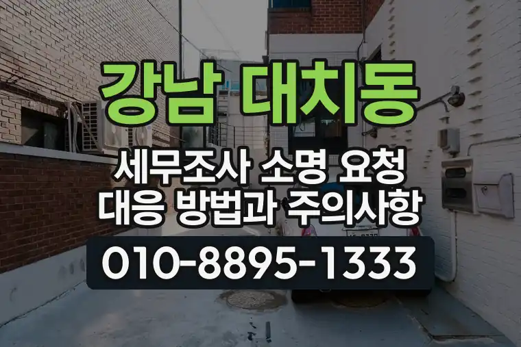 서울 강남 대치동 세무조사 소명 요청 대응 방법과 주의사항