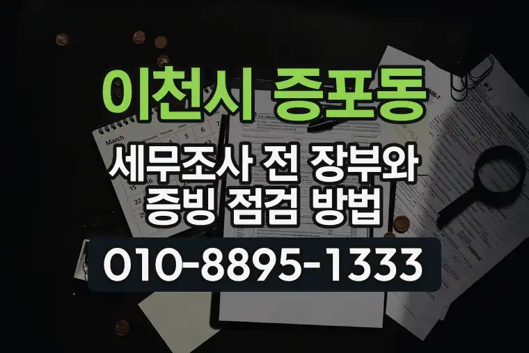 경기 이천시 증포동 세무조사 전 장부와 증빙 점검 방법