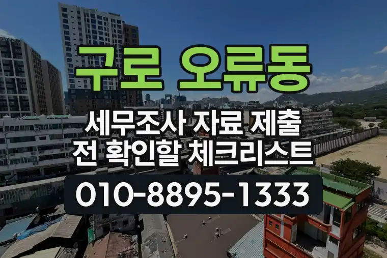 서울 구로 오류동 세무조사 자료 제출 전 확인할 체크리스트