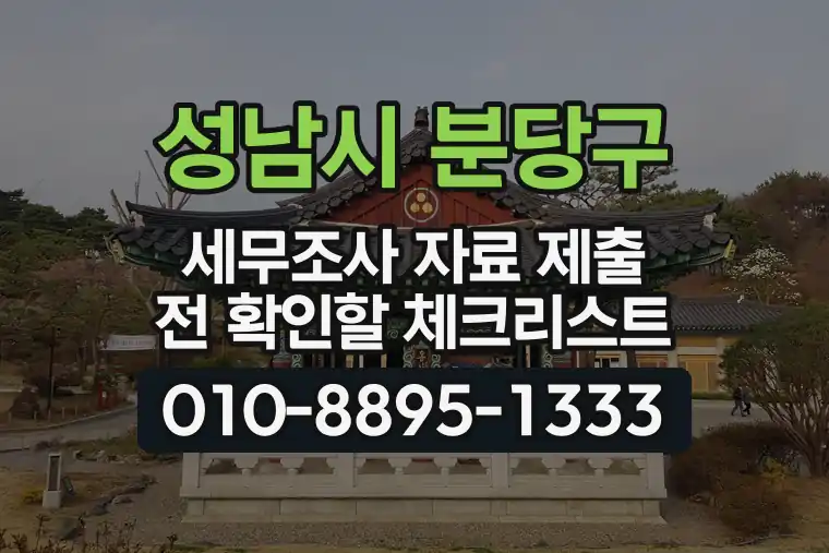 경기 성남시 분당구 삼평동 세무조사 자료 제출 전 확인할 체크리스트