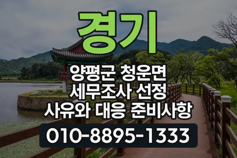 경기 양평군 청운면 세무조사 선정 사유와 대응 준비사항