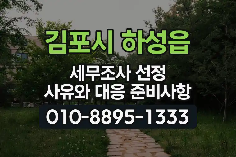 경기 김포시 하성읍 세무조사 선정 사유와 대응 준비사항