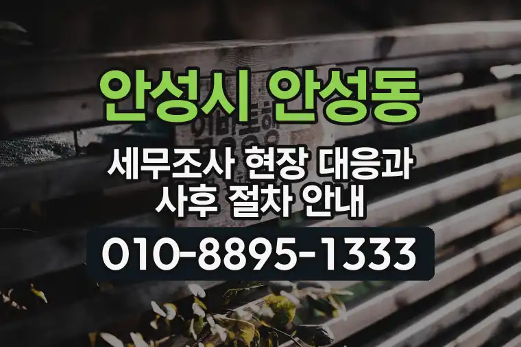 경기 안성시 안성동 세무조사 현장 대응과 사후 절차 안내