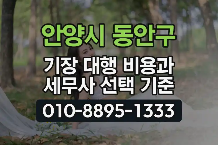 경기 안양시 동안구 범계동 기장 대행 비용과 세무사 선택 기준