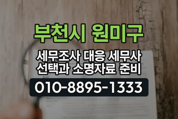 경기 부천시 원미구 도당동 세무조사 대응 세무사 선택과 소명자료 준비
