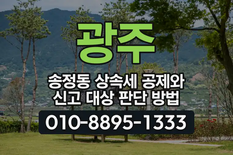 경기 광주 송정동 상속세 공제와 신고 대상 판단 방법