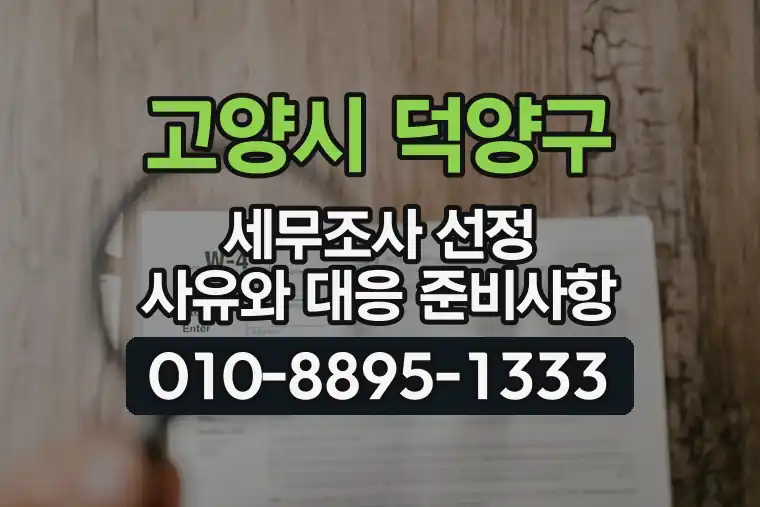 경기 고양시 덕양구 원당동 세무조사 선정 사유와 대응 준비사항