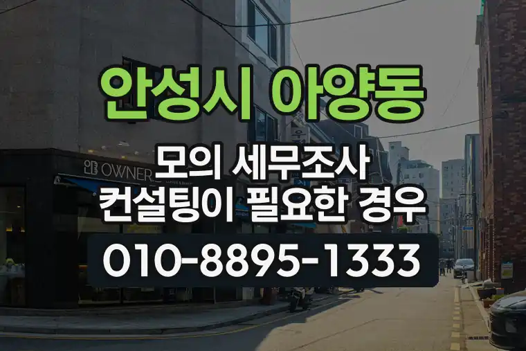 경기 안성시 아양동 모의 세무조사 컨설팅이 필요한 경우
